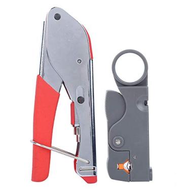 Imagem de Crimpador Multifuncional, Kit de Ferramentas de Compressão de 22 Peças, Cortador de Crimpagem de Cabo, Crimpador Multifuncional Coaxial F, Ferramenta de Crimpagem de Cabeça