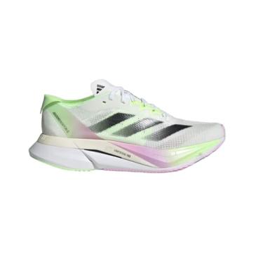 Imagem de adidas Tênis de corrida feminino Adizero Boston 12, Branco nuvem, preto/verde Spark, 38