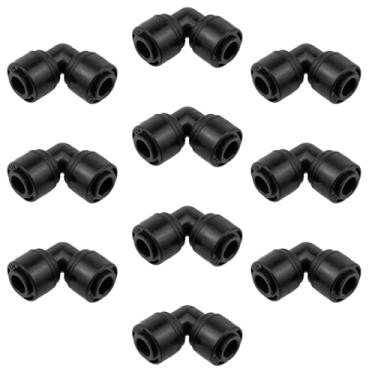 Imagem de FINBe Conector de cotovelo de irrigação por gotejamento de 1/10.2 cm, conector universal de cotovelo de 4 graus para tubos de irrigação de 230 cm, acessórios sem vazamento para irrigadores ou sistemas