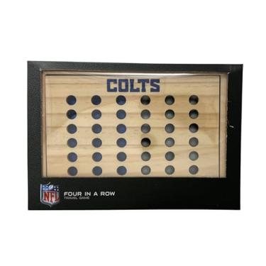 Imagem de Rico Industries NFL Mini Travel Team 4 in A Row Mini Game- Wooden, Team Colors, 5.5" x 8" (Indianapolis Colts)