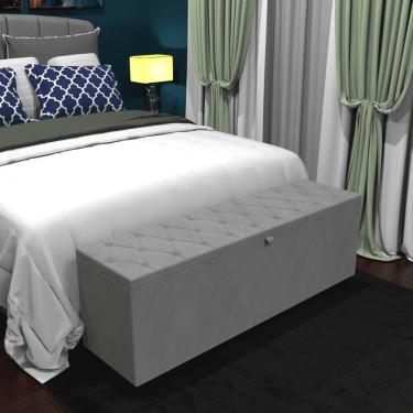 Imagem de  Recamier Baú casal estofado capitonê 135 Cm Para quarto 