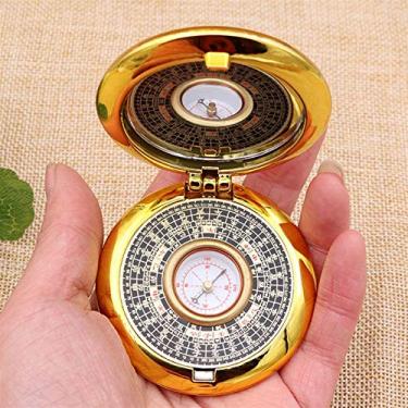 Imagem de Bússola pequena de cobre puro de 5 cm, bússola de bolso para bagagem de mão, bússola Feng Shui, bússola Feng Shui