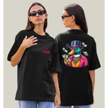 Imagem de Camiseta Oversized Feminina Preta Algodão Prime WSS Dollar Duck-Feminino