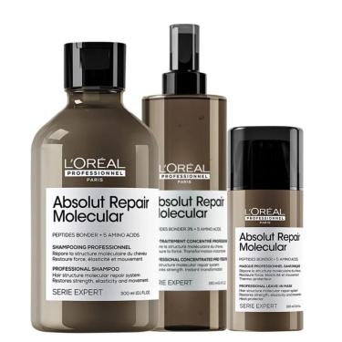 Imagem de LOréal Professionnel Absolut Repair Molecular e Leave-in Kit (3 Produtos)