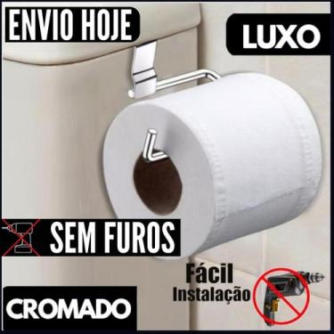 Imagem de Suporte cromado simples  - loja do abençoado - SUPORTE DE PAPEL HIGIEN