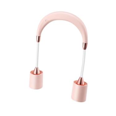 Imagem de Ioensy Pescoço pendurado ventilador de refrigeração de ar circuladores de ar ventilador de velocidade ajustável portátil silencioso para externo, carro de, Rosa