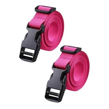 Imagem de Colaxi 2PCs Golf Carrinho Bolsa de carrinho Correias de fixação embalando 100 cm de ligação de nylon tiras de bagagem de amarração, Rosa Vermelha
