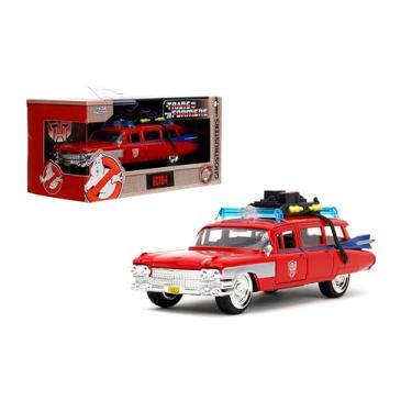 Imagem de Jada Hollywood Rides Transformers x Ghostbusters Ecto-1 G1 Mashup - Die-cast Car with Opening Doors, 1:32 Scale, Ages 8+ (40th Anniversary Edition)