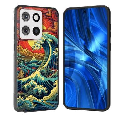 Imagem de JHYYTUJTYP Capa para Moto G Stylus 5G 2025, [Teste de queda de grau militar] Capa protetora resistente à prova de choque resistente para Motorola Moto G Stylus 5G 2025, ondas japonesas retrô