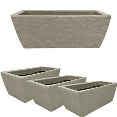 Imagem de Kit  4 Jardineira Luxo Floreira de chão Horta em casa Polietileno mode