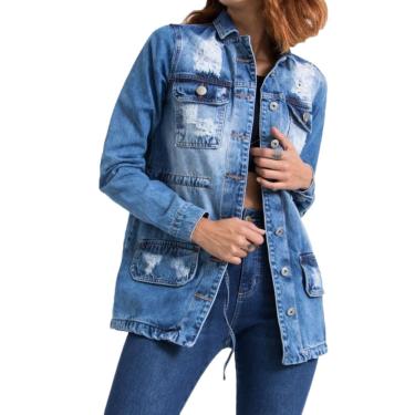 Imagem de Jaqueta Parka Jeans Destroyed Lady Rock