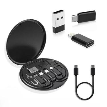 Imagem de Kit de Adaptadores de Carregamento 60W | 4 Adaptadores Compátiveis com Android, Lightnyng, USB e USB-C, Pino Ejetor de Chip, Encaixe para Cartões SIM (Micro SIM e Nano SIM) e Suporte para Celulares