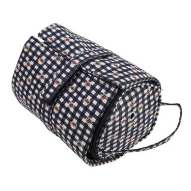 Imagem de Bolsa de Armazenamento de Armazenamento de Saco de Fios Pequena Bolsa de Viagem 600D Oxford Storage Bucket Organize Com Eficiência o Seu Material de Maconha de crochê de crochê de crochê Pequeno Saco de Fios 2 Em 1 Removável (Xadrez branco preto)