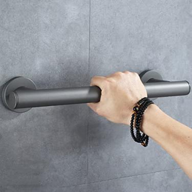 Imagem de Barra de apoio cilíndrica de parede preta, corrimão de banho antiderrapante de aço inoxidável 304, cabo de chuveiro de tinta de cozimento reto para idosos grávidas com deficiência