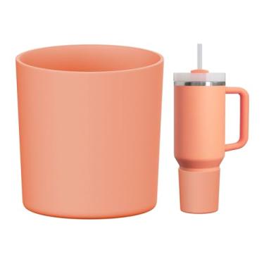 Imagem de WUQID Bota de silicone superior compatível com Stanley Quencher H2.0 1,134 g 850.5 g 567.0 g & IceFlow Flip 850.5 g 567.0 g, serve no mesmo diâmetro 567.0 g-1,134.0 g copo copo antiderrapante tampa