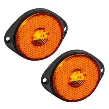 Imagem de 2 Lanterna Frontal 65mm Led Bivolt Conector Carreta Caminhão - H3