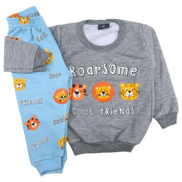 Imagem de Conjunto Bebê Casaco Calça Silk Animais Inverno PMG Moletom