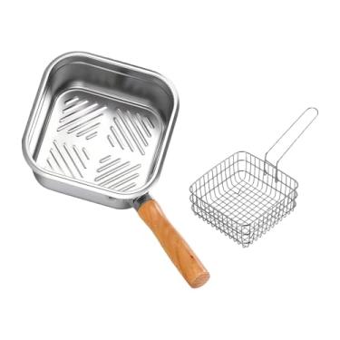 Imagem de DimyFew Frigideira de panela pequena de fritadeira pequena com cesta 2500 ml de cozinha ao ar livre para molho batatas fritas vegetais peixes de bolinho de