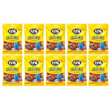 Imagem de Kit 10 Bala Fini Gelatina Minhoca Brilho 90g