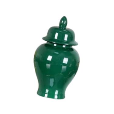 Imagem de IEUDNS Vaso de cerâmica Porcelana Ginger Jar Storage Storage Tank Decoração com Organizador de tampa Vaso de flor de cerâmica para escritório de estar floral