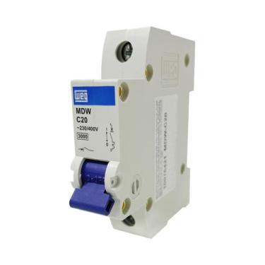 Imagem de Disjuntor termomagnetico mini mdw-c 20a unipolar - cod 10076421 - WEG