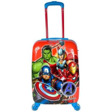 Imagem de Mala De Viagem Bordo Infantil Avengers 4 Rodas Giros De Led - Luxcel