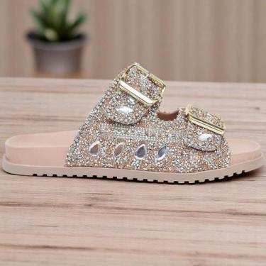 Imagem de Papete Feminina Com Pedraria Strass Elegante Com Fivela Ajustável De C