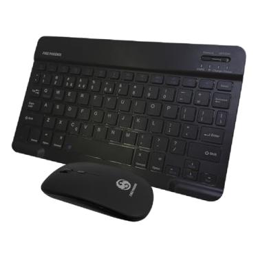 Imagem de Kit Teclado Mouse Bluetooth Sem Fio Tablet Notebook Bk-8088 (Preto)
