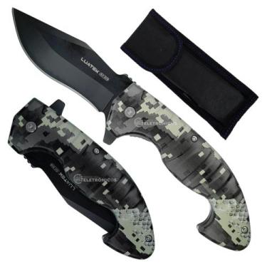 Imagem de Canivete Tático com Lâmina de Aço Inox, Clip de Cinto e Trava de Segur