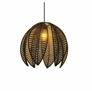 Imagem de Lustre Pendente Pétala Boho Corda Náutica Sala Quarto - FibraDecor, Pr