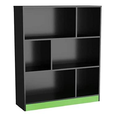 Imagem de Estante Gamer com 6 Nichos B25 - Preto/Verde