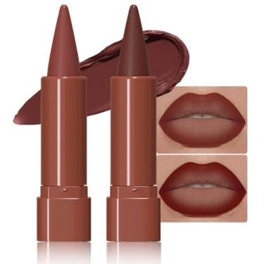 Imagem de JUAAZIN 2 Peças De Batom Gradiente Fosco, Lápis Delineador Labial, Contorno Impecável, Efeito Ombré Gradual Para Mulheres, Longa Duração, À Prova D'Água E Manchas, 03#+08#