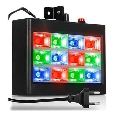 Imagem de Strobo Rítmico 12 Leds Branco 15w Dj Iluminação Festa Balada - Alinee