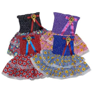 Imagem de Saia Festa Junina Adulto Caipira Arraiá São João Girassol - Gugudada, 