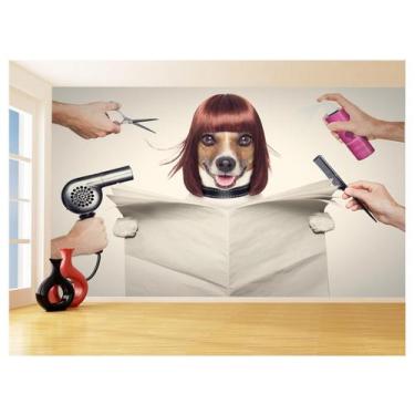 Imagem de Papel De Parede Animal Cão Petshop Banho Tosa 3,5M Anm382 - Você Decor