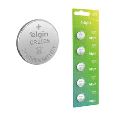 Imagem de PILHA ELETRONICA CR2025 3V ELGIN LITHIUM - CARTELA COM 5un