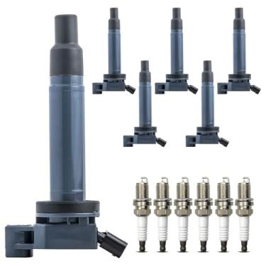 Imagem de PLDDE Pacotes De Bobinas Ignição Com 6 Peças, Velas Irídio, Compatível Avalon 00-04, Solara 04-08, Camry 02-06, Highlander 01-10, Sienna 3.0L, 3.3L V6 99-03, Es300 Vvt 04-06, Es330 99-08, Rx300/Rx33