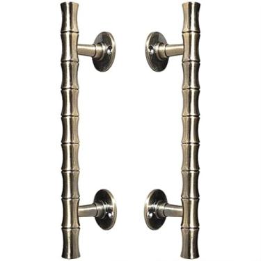 Imagem de Puxador Duplo Porta Pivotante Correr Rústico Element Bronze Antigo 195mm Maxima Metais