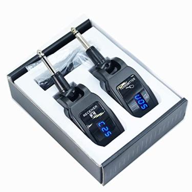 Imagem de Arklove 1/4"Ts Jack 6,35Mm Microfone Sistema De Guitarra Sem Fio Transmissor Recarregável Conjunto Receptor Acessórios Para Captação Baixo Amplificador (Preto)