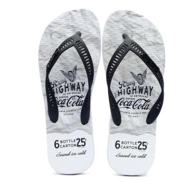 Imagem de Chinelo Coca Cola Paper Branco e Preto