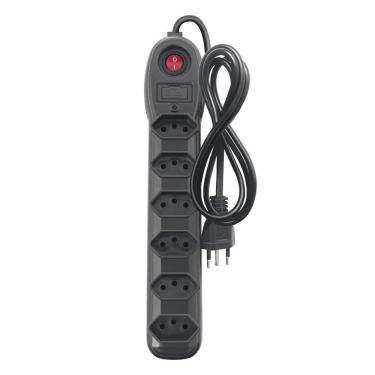 Imagem de Filtro de Linha Megatron 6 Tomadas 3 x 0,75mm 10A Cabo 1m SM Preto