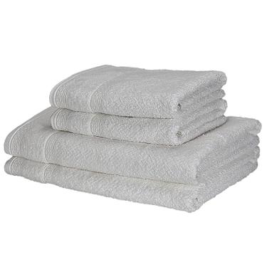 Imagem de Kit Toalha de Banho Döhler Marrocos 100% algodão, gramatura de 450g/m² (2 Banho 2 Rosto) (Branca, BANHO-70cm X 140cm/ROSTO-50cm X 90cm)