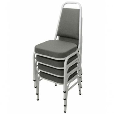 Imagem de Kit Com 4 Cadeiras Empilháveis Linha Hotel Plus Cinza - DESIGN OFFICE 