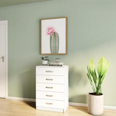 Imagem de Cômoda Irene 5 Gavetas Evidência Branco - Mobly