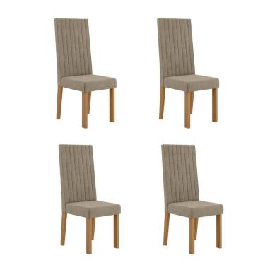 Imagem de Conjunto 4 Cadeiras para Sala de Jantar Laura Mel/Caramelo