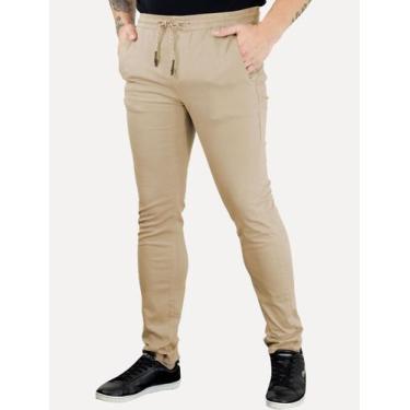 Imagem de Calça Calvin Klein Jeans Masculina Slim Color Sarja Stretch Cáqui Clar