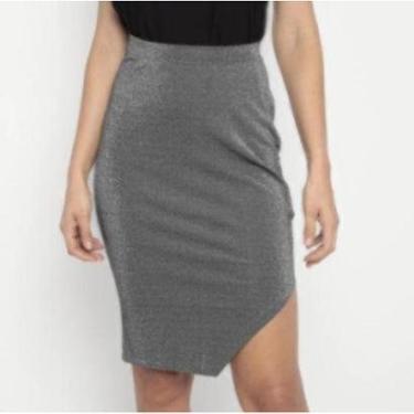 Imagem de Saia Curta Texturizada. - Cinza Claro. - Colcci 008.01.02645-Feminino