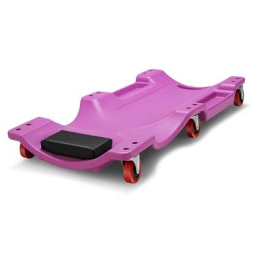 Imagem de DNA MOTORING 91.4 cm C X 43.2 cm L x 10.8 cm H Reparação de veículo baixo perfil automotivo Creeper com encosto de cabeça acolchoado, roxo, TOOLS-00201-PR