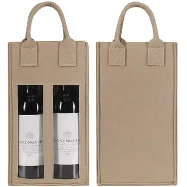 Imagem de Bolsa de vinho Shintop Double com janela, garrafa de feltro, presente,