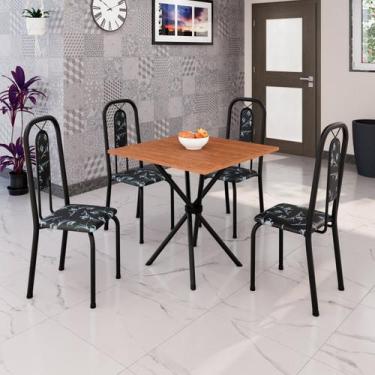 Imagem de Conjunto Sala de Jantar 4 Cadeiras Lívia Preto - Soma Móveis